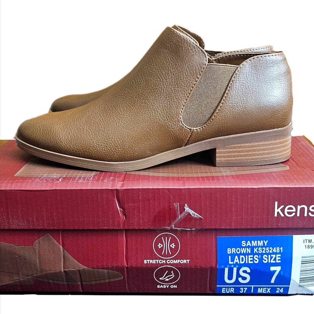 KENSIE Womens Brown Sammy Short Boots Booties Tan Shoes Size 7 New in box NIB